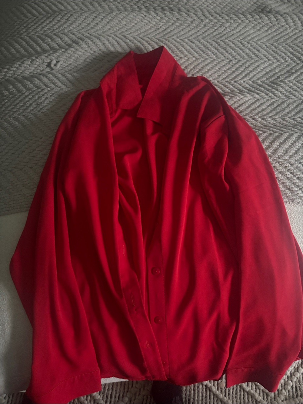 Women Red Button-Up Shirt size M NWT